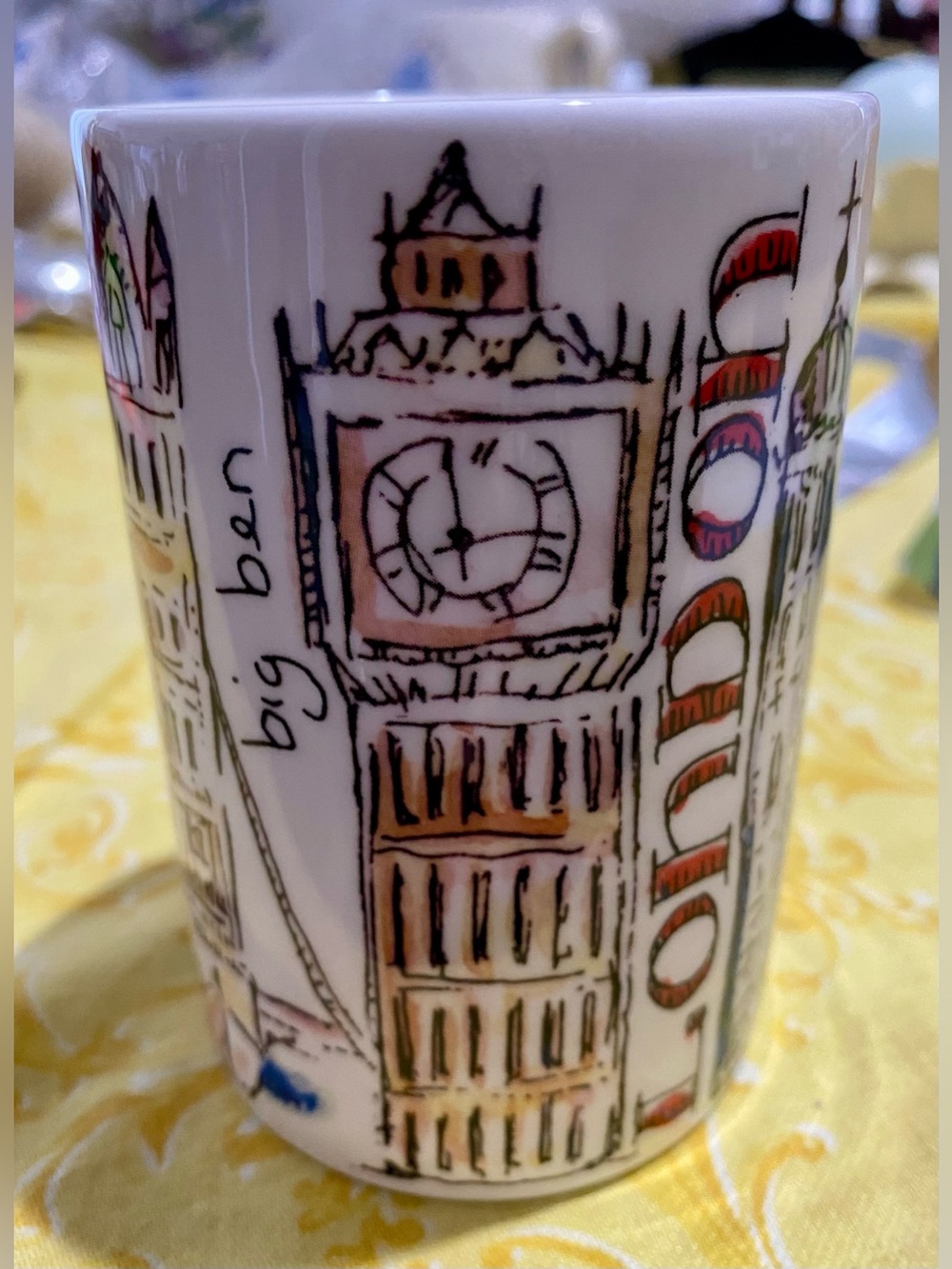 James Sadler “London Town” Mug.Hand Decorated in England. Big Ben, The Tower NEW